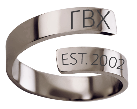 Gamma Beta Chi Year and Letters Rings