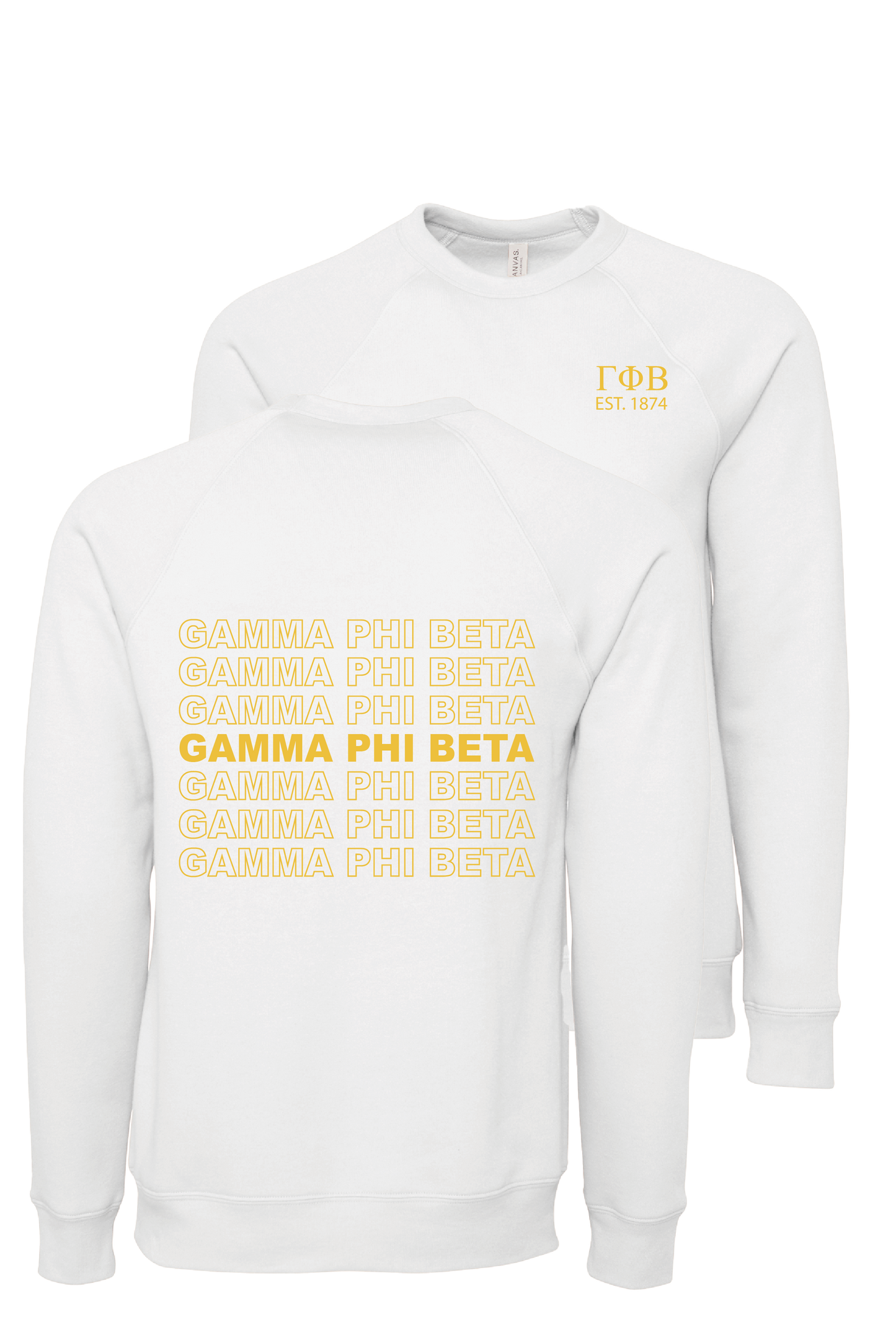 Gamma Phi Beta Repeating Name Crewneck Sweatshirts