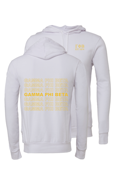 Gamma Phi Beta Repeating Name Hooded Sweatshirts