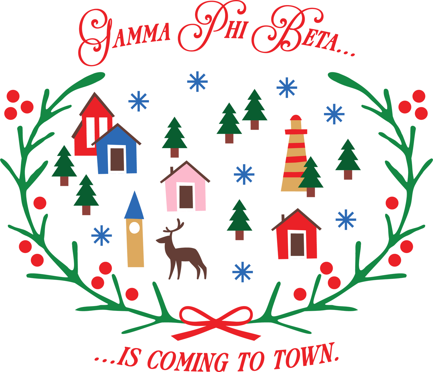 Gamma Phi Beta Christmas Village Crewneck