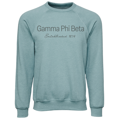 Gamma Phi Beta Embroidered Printed Name Crewneck Sweatshirts