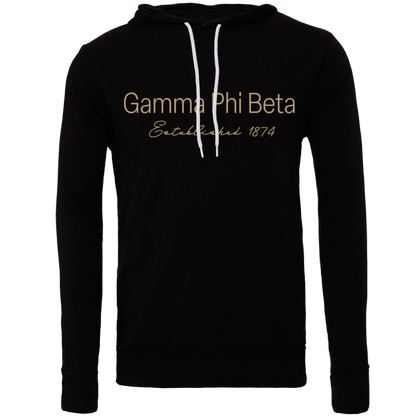 Gamma Phi Beta Embroidered Printed Name Hooded Sweatshirts