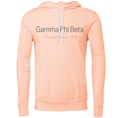 Gamma Phi Beta Embroidered Printed Name Hooded Sweatshirts