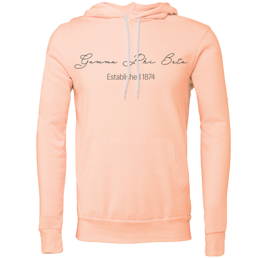 Gamma Phi Beta Embroidered Scripted Name Hooded Sweatshirts