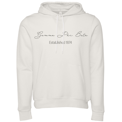 Gamma Phi Beta Embroidered Scripted Name Hooded Sweatshirts