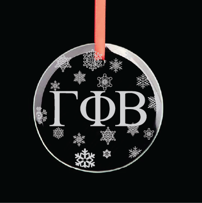 Gamma Phi Beta Round Multi-Snowflake Ornament