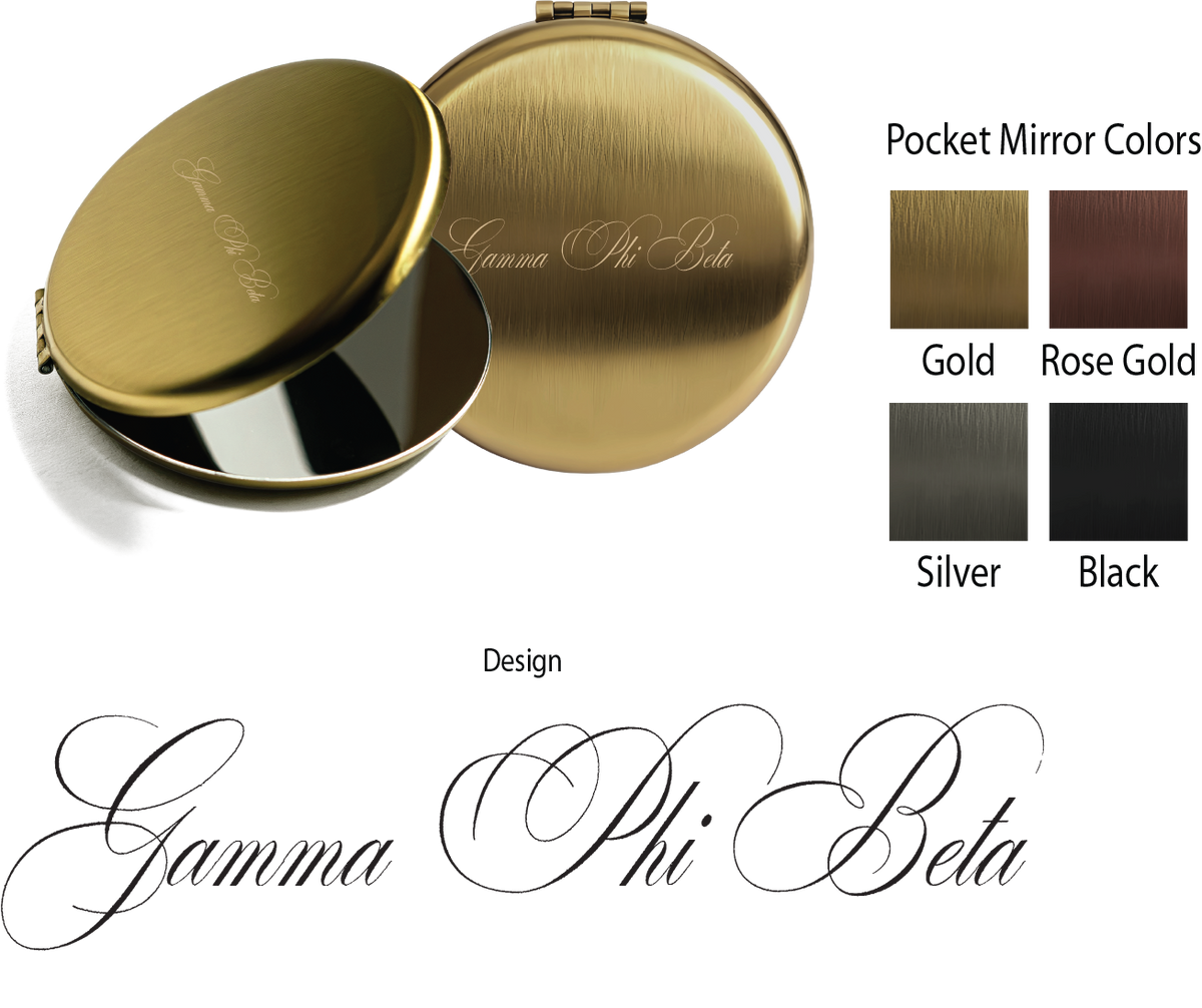 Gamma Phi Beta Script Pocket Mirrors
