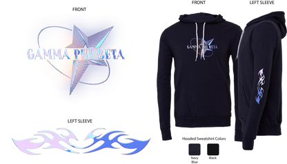 Gamma Phi Beta Pink Chrome Graphic Hoodie