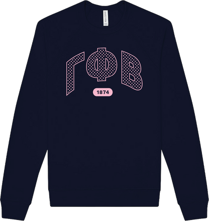 Gamma Phi Beta Varsity Polka Dot Crewneck
