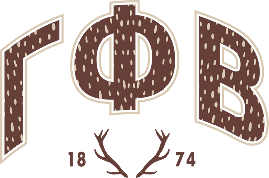 Gamma Phi Beta Fawn Print Varsity Crewneck