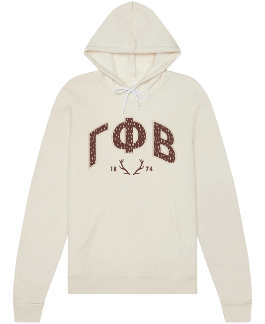 Gamma Phi Beta Fawn Print Varsity Hoodie