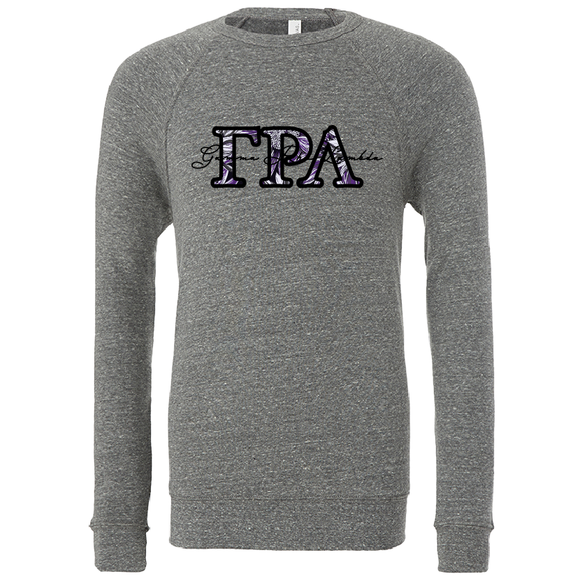 Gamma Rho Lambda Applique Letters Crewneck Sweatshirt