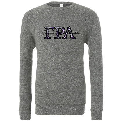 Gamma Rho Lambda Applique Letters Crewneck Sweatshirt