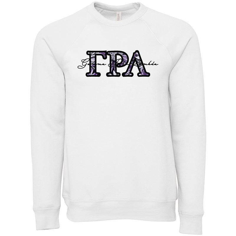 Gamma Rho Lambda Applique Letters Crewneck Sweatshirt