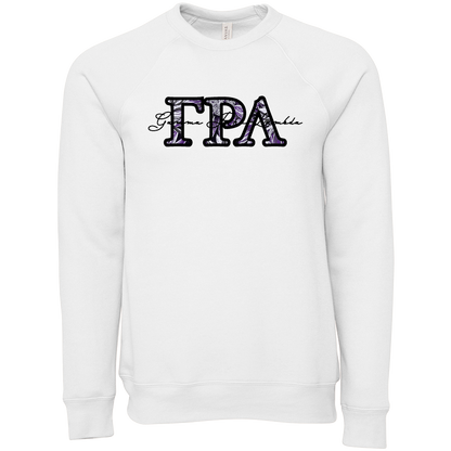 Gamma Rho Lambda Applique Letters Crewneck Sweatshirt