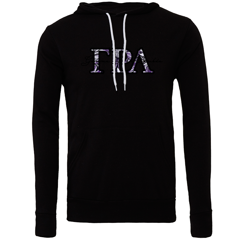 Gamma Rho Lambda Applique Letters Hooded Sweatshirt