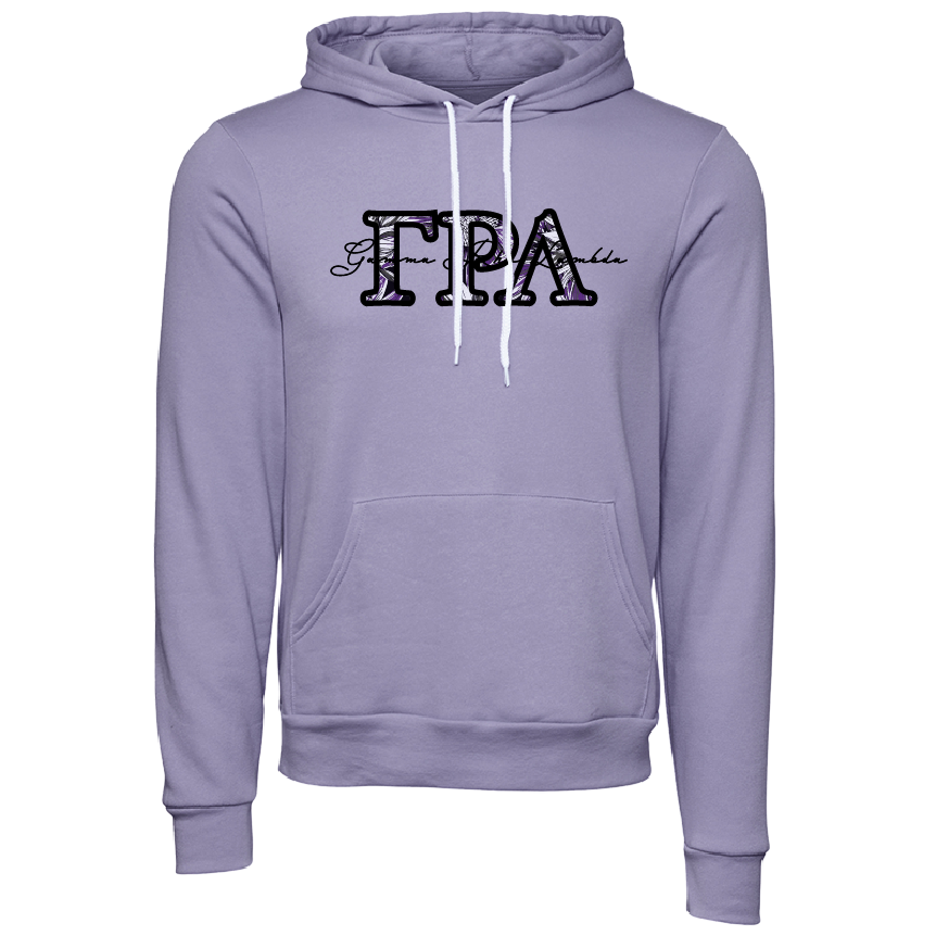 Gamma Rho Lambda Applique Letters Hooded Sweatshirt