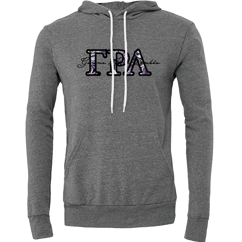 Gamma Rho Lambda Applique Letters Hooded Sweatshirt