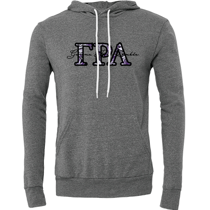 Gamma Rho Lambda Applique Letters Hooded Sweatshirt