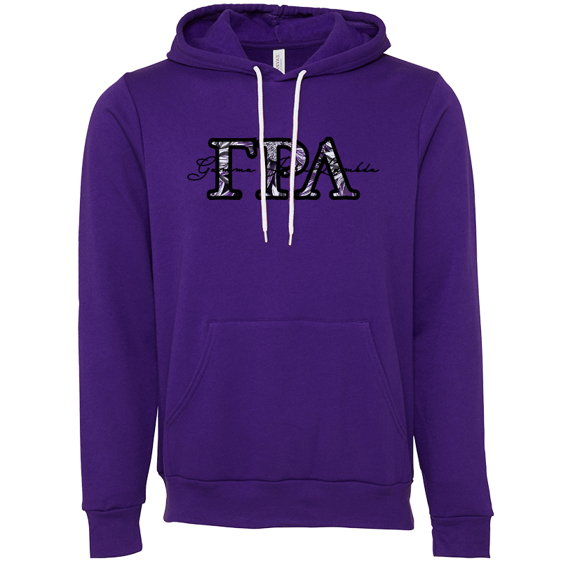 Gamma Rho Lambda Applique Letters Hooded Sweatshirt