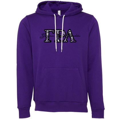 Gamma Rho Lambda Applique Letters Hooded Sweatshirt