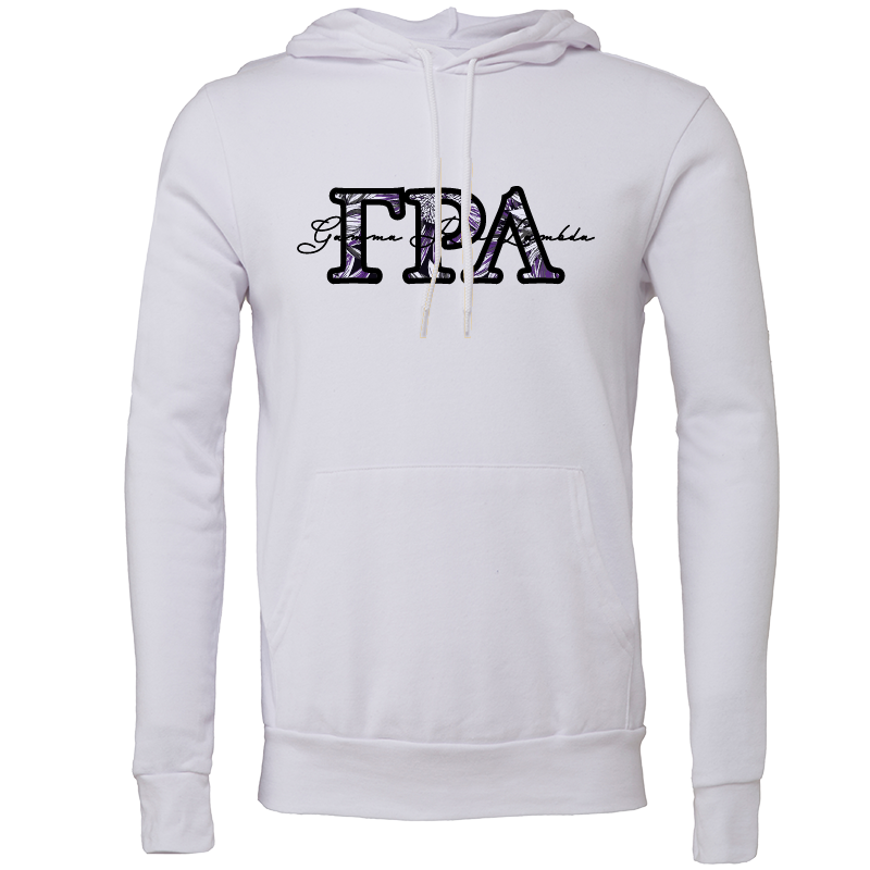 Gamma Rho Lambda Applique Letters Hooded Sweatshirt