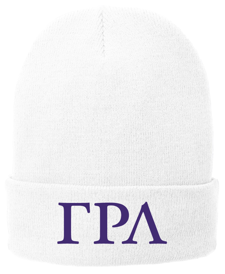 Gamma Rho Lambda Lettered Beanies