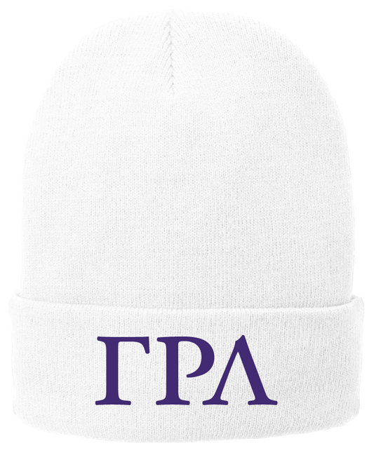 Gamma Rho Lambda Lettered Beanies