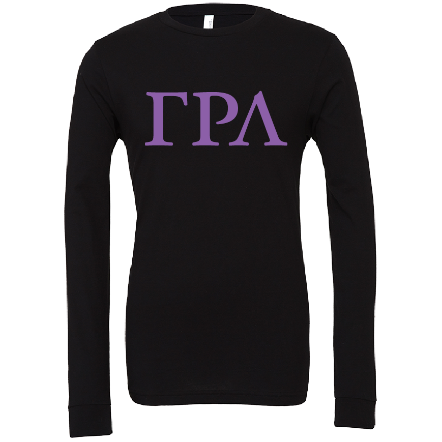 Gamma Rho Lambda Lettered Long Sleeve T-Shirts