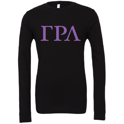 Gamma Rho Lambda Lettered Long Sleeve T-Shirts