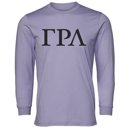 Gamma Rho Lambda Lettered Long Sleeve T-Shirts