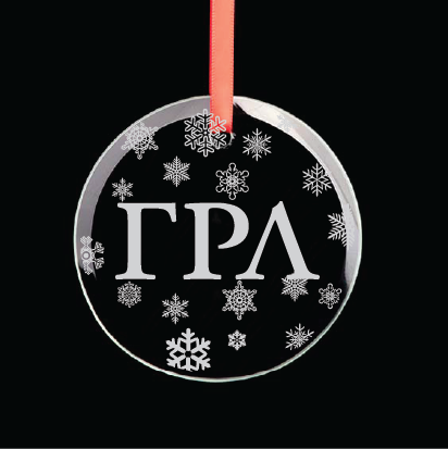Gamma Rho Lambda Round Multi-Snowflake Ornament