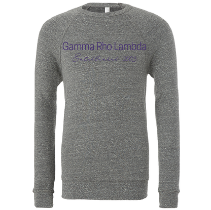 Gamma Rho Lambda Embroidered Printed Name Crewneck Sweatshirts