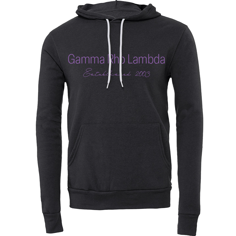 Gamma Rho Lambda Embroidered Printed Name Hooded Sweatshirts