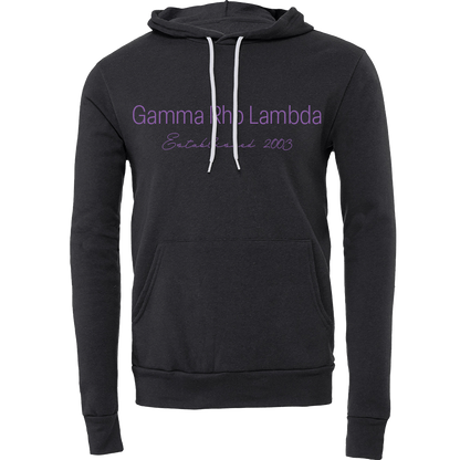 Gamma Rho Lambda Embroidered Printed Name Hooded Sweatshirts