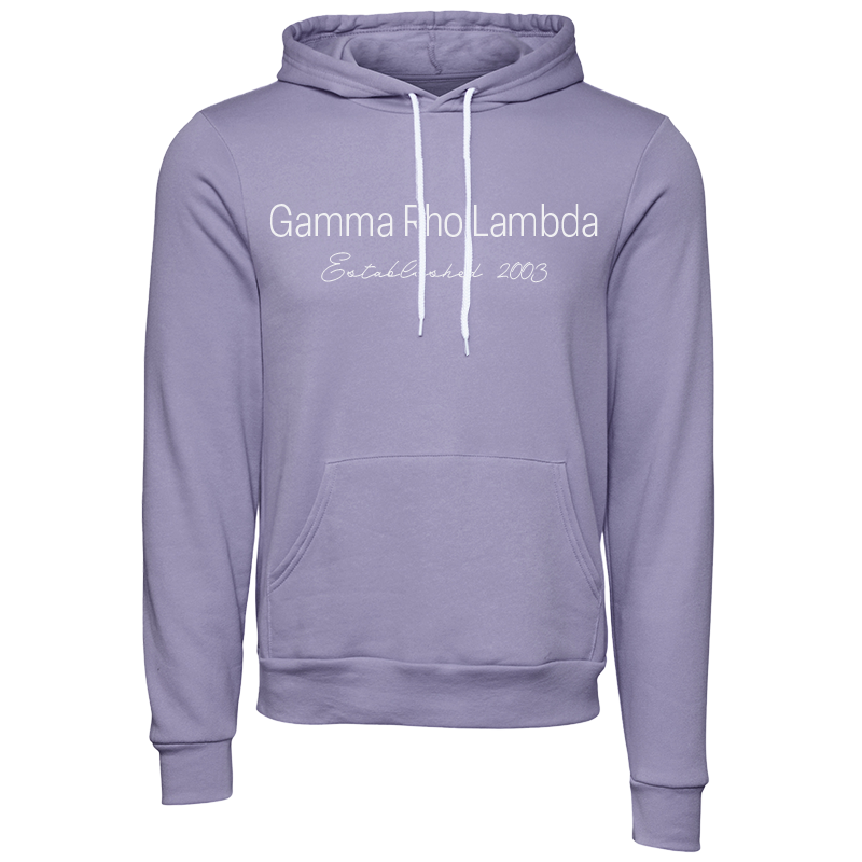 Gamma Rho Lambda Embroidered Printed Name Hooded Sweatshirts