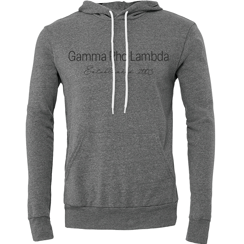 Gamma Rho Lambda Embroidered Printed Name Hooded Sweatshirts