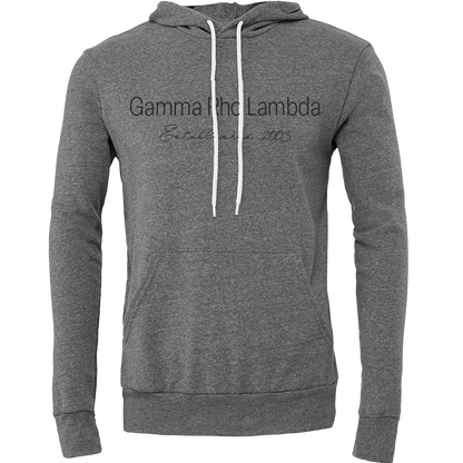 Gamma Rho Lambda Embroidered Printed Name Hooded Sweatshirts