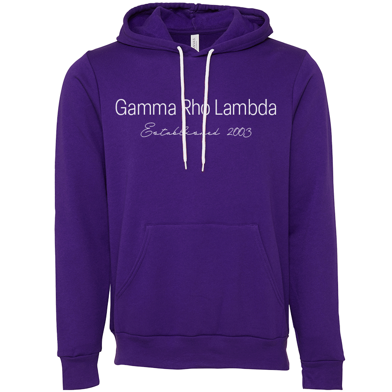 Gamma Rho Lambda Embroidered Printed Name Hooded Sweatshirts