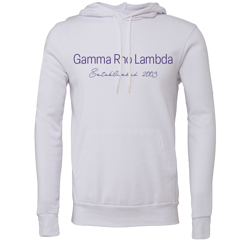 Gamma Rho Lambda Embroidered Printed Name Hooded Sweatshirts