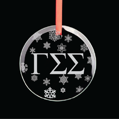 Gamma Sigma Sigma Round Multi-Snowflake Ornament