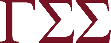 Gamma Sigma Epsilon fraternity letter logo in red