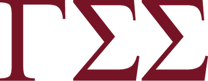 Gamma Sigma Epsilon fraternity letter logo in red