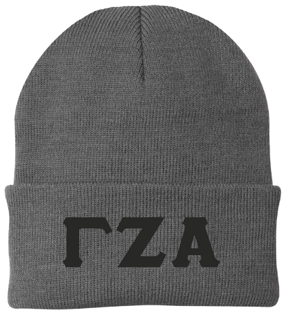 Gamma Zeta Alpha Lettered Beanies