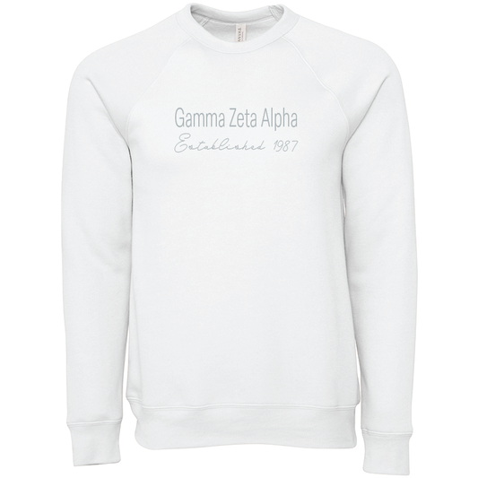 Gamma Zeta Alpha Embroidered Printed Name Crewneck Sweatshirts