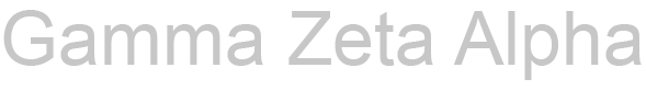 Text 'Gamma Zeta Alpha' in gray on a white background