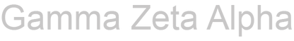 Text 'Gamma Zeta Alpha' in gray on a white background