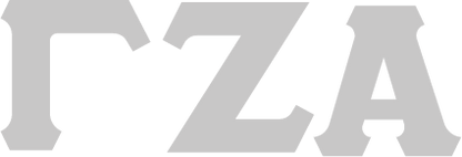 Gray 'GZA' logo on a white background