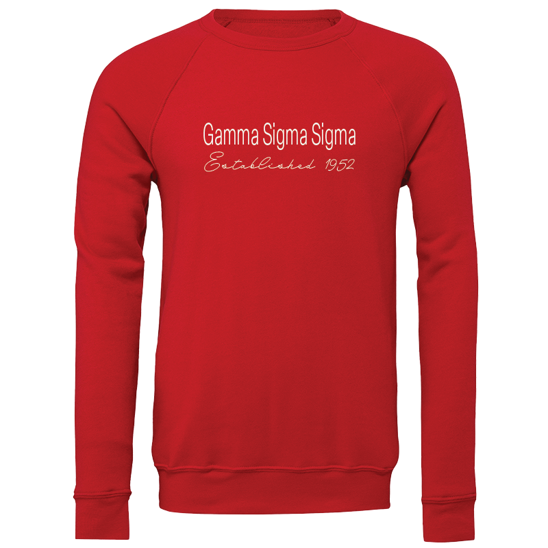 Gamma Sigma Sigma Embroidered Printed Name Crewneck Sweatshirts