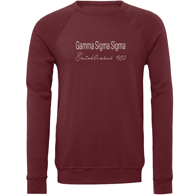 Gamma Sigma Sigma Embroidered Printed Name Crewneck Sweatshirts